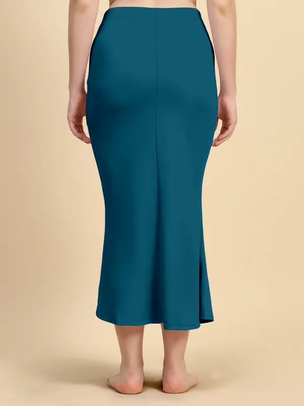 Teal_Stretch_Fit_And_Flare_Skirt_for_Women