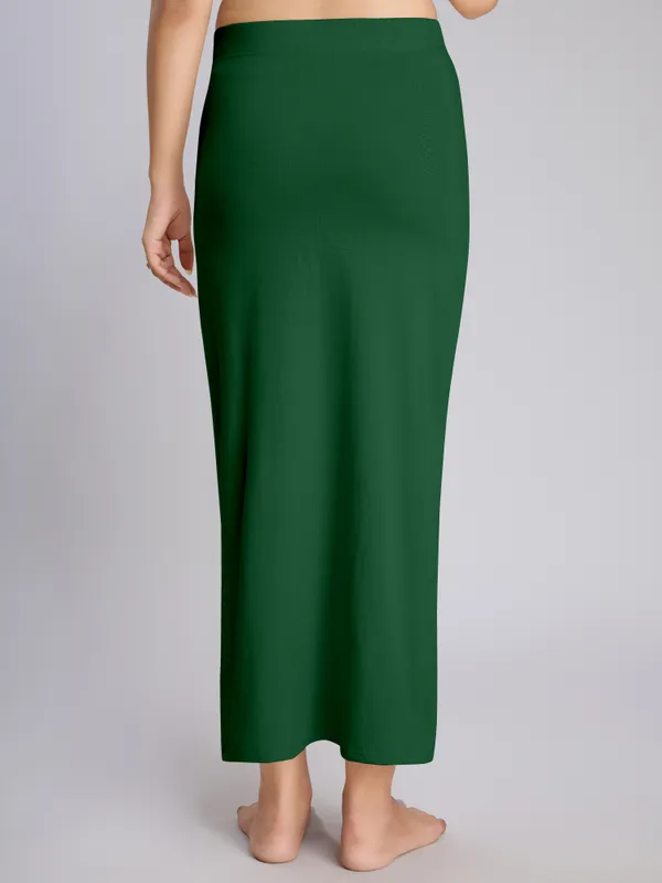 DarkGreen_Cotton_Saree_Shapewear_Petticoat_/_Stretchable_Straight_Fit,_Drawstring_Waist