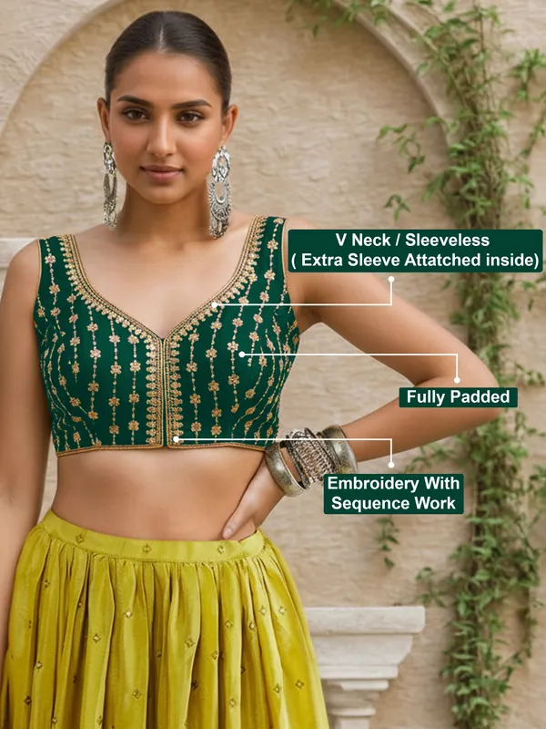 DarkGreen_Dhupion_Silk_Embroidery_Sequence_Work_Blouse_Choli_Stylish_Saree_Blouse_Ready_to_Wear