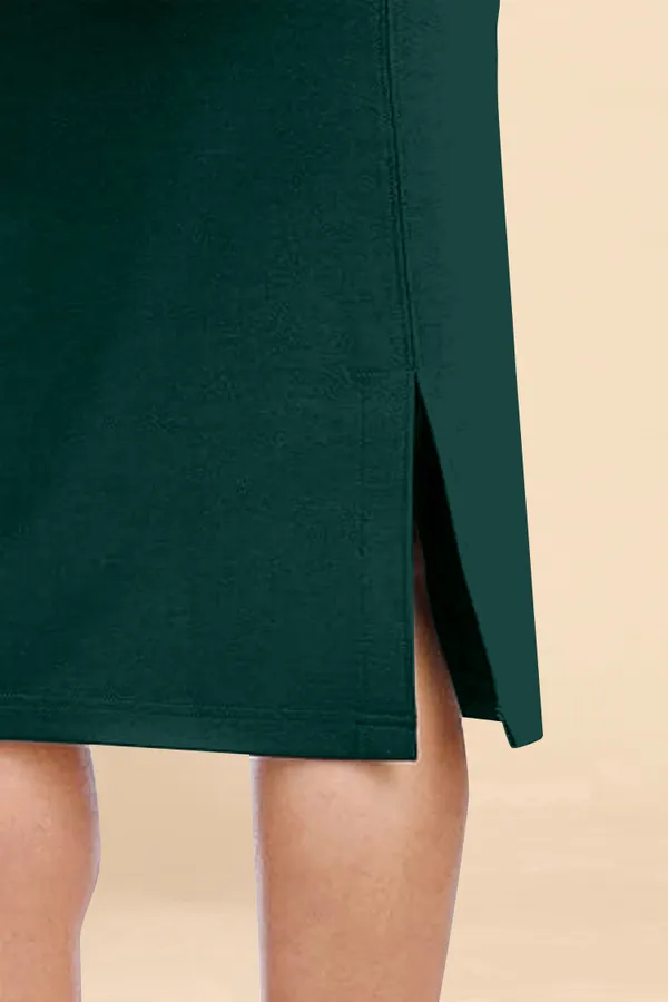 DarkGreen_Lycra_Pencil_Skirt_�_High_Waist_Bodycon_Fit,_Stretchable_&_Sleek_Midi_Skirt