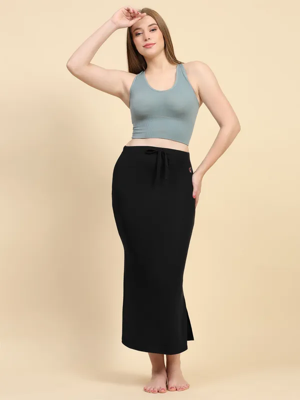 Black_And_White_Drawstring_Maxi_Skirt_for_Women