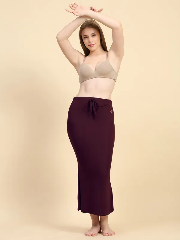 Maroon_Stretch_Mermaid_Skirt_for_Women