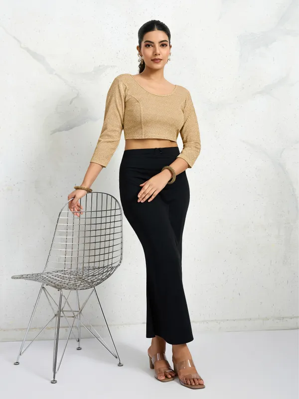 Gold_Polyester_Elastane_Zari_Stretchable_Ready_to_Wear_Blouse_for_women