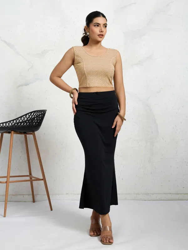 Gold_Polyester_Elastane_Zari_Stretchable_Sleeveless_Ready_to_Wear_blouse_for_women