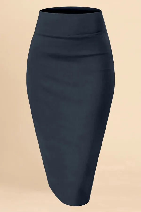 Grey_Lycra_Pencil_Skirt_�_High_Waist_Bodycon_Fit,_Stretchable_&_Sleek_Midi_Skirt