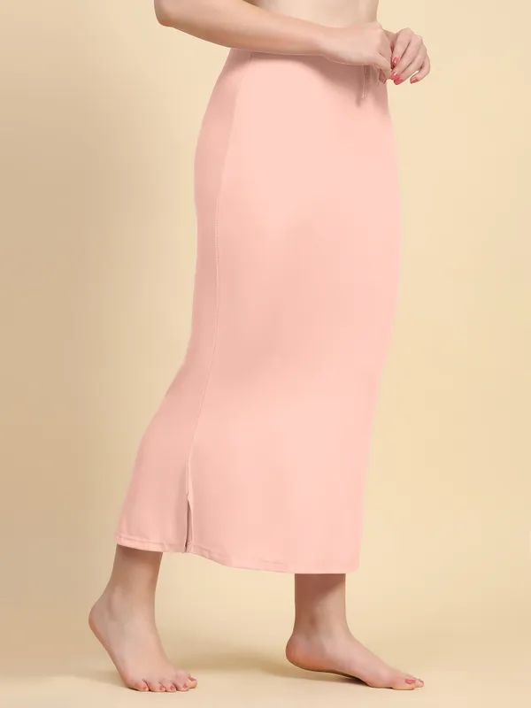 Peach_Solid_Fitted_Midi_Skirt_for_Women