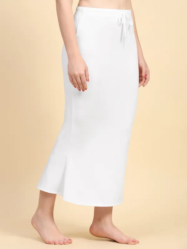 White_Drawstring_Mermaid_Skirt_for_Women