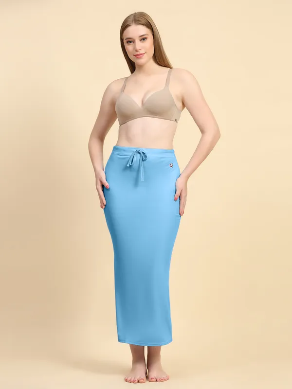 Blue_Stretch_Fit_Mermaid_Midi_Skirt_for_Women