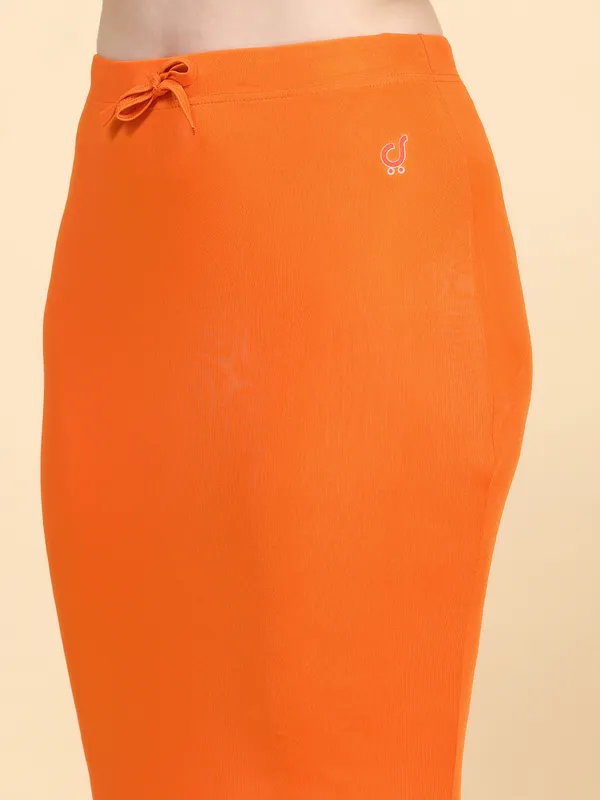 Orange_Drawstring_Mermaid_Midi_Skirt_for_Women