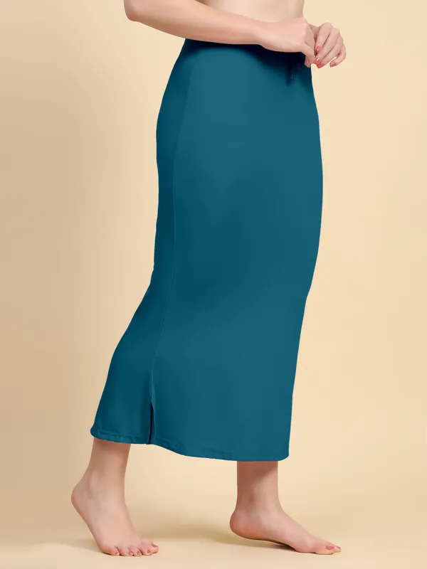 Teal_Stretch_Fit_And_Flare_Skirt_for_Women