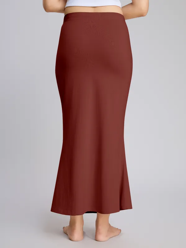 Maroon_Cotton_Saree_Shapewear_Petticoat_�_Stretchable_Mermaid_Fit,_Drawstring_Waist