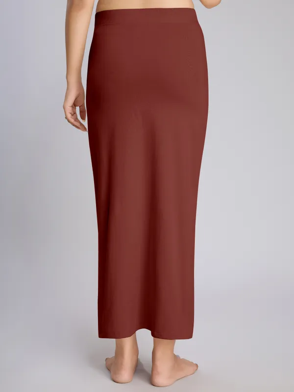 Maroon_Cotton_Saree_Shapewear_Petticoat_�_Stretchable_Straight_Fit,_Drawstring_Waist