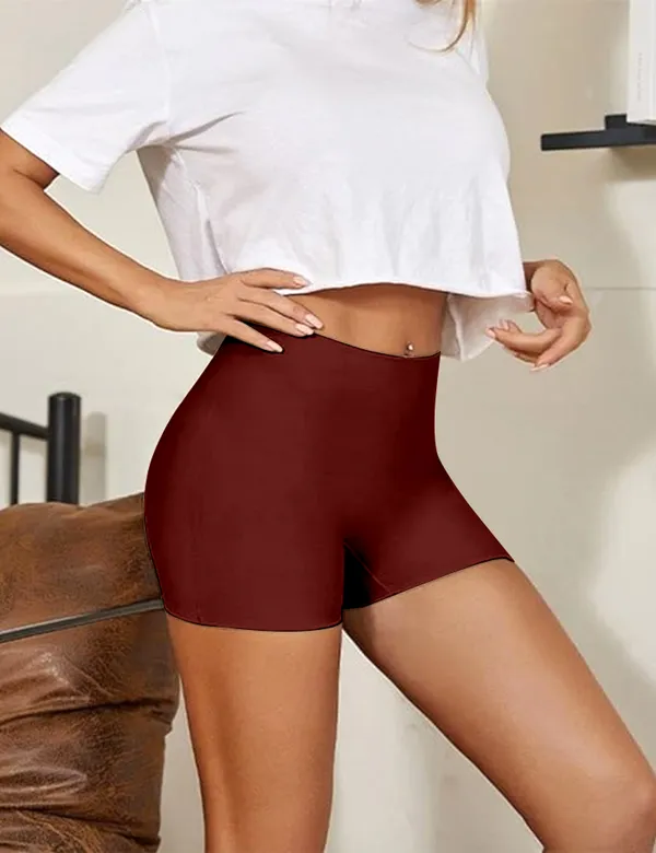 Maroon_Cotton_Tummy_Tucker_Shorts_�_High_Waist_Stretchable_Shapewear_for_Smooth_&_Comfortable_Fit