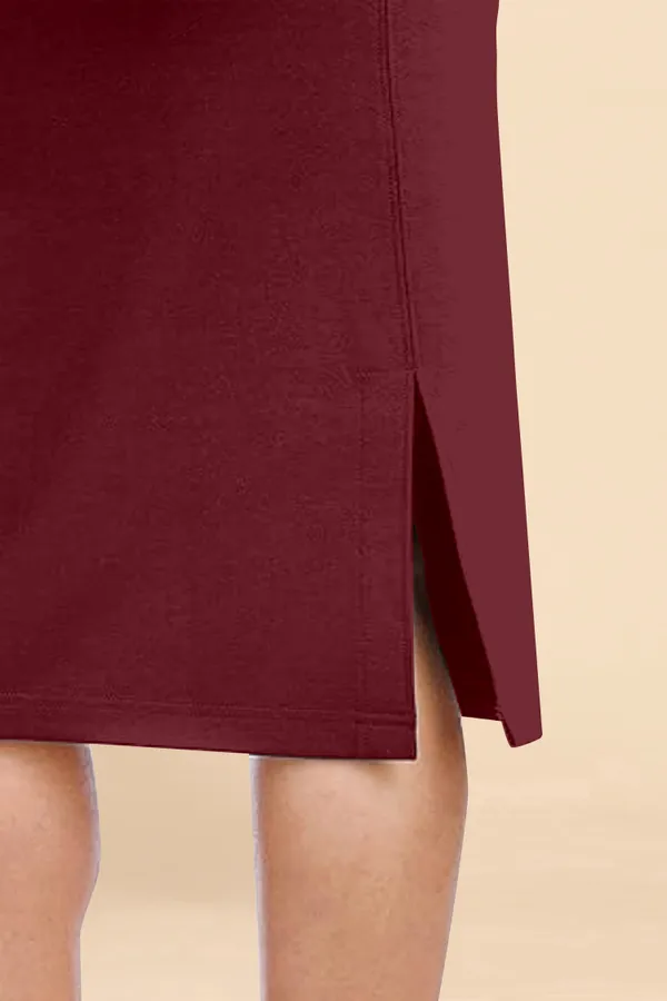 Maroon_Lycra_Pencil_Skirt_�_High_Waist_Bodycon_Fit,_Stretchable_&_Sleek_Midi_Skirt
