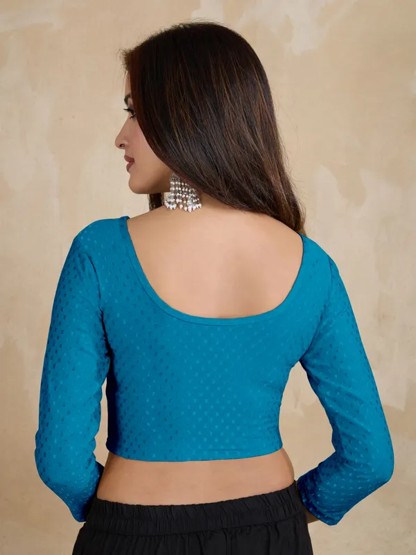 Morpeach_Dobby_Pure_Cotton_Elastin_Stretchable_Readymade_Blouse