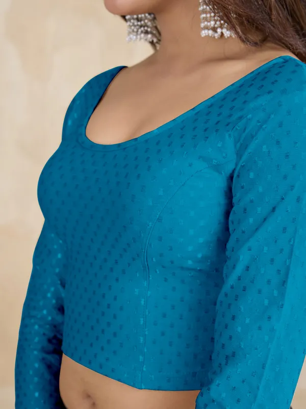 Morpeach_Dobby_Pure_Cotton_Elastin_Stretchable_Readymade_Blouse