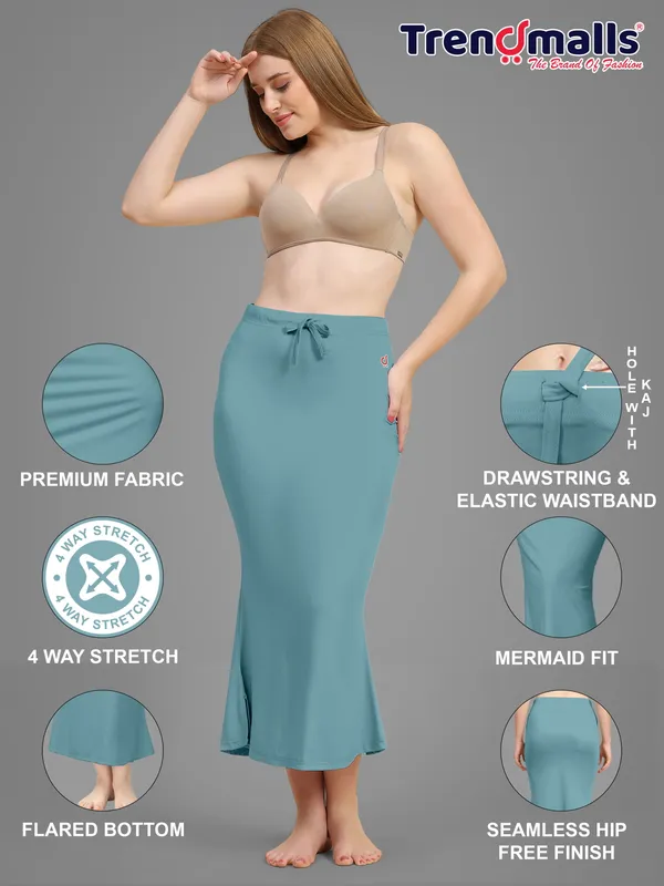 Teal_Mermaid_Midi_Skirt_for_Women