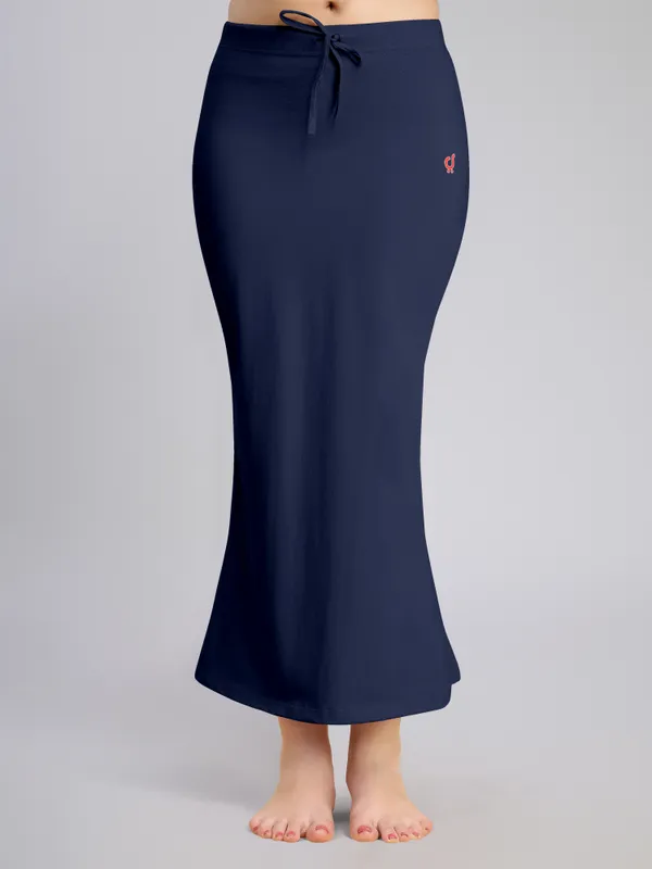 NavyBlue_Cotton_Saree_Shapewear_Petticoat_�_Stretchable_Mermaid_Fit,_Drawstring_Waist
