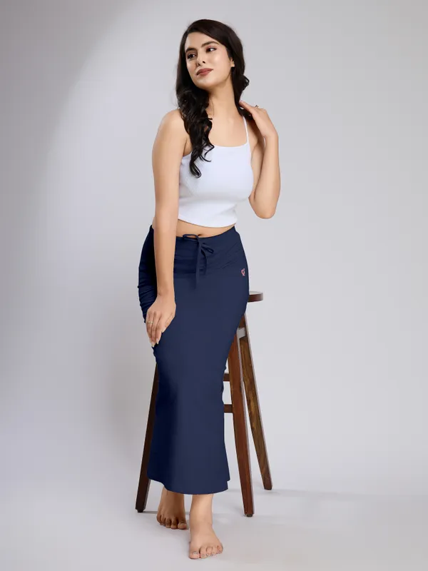 NavyBlue_Cotton_Saree_Shapewear_Petticoat_�_Stretchable_Mermaid_Fit,_Drawstring_Waist