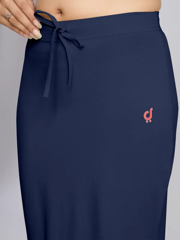 NavyBlue_Cotton_Saree_Shapewear_Petticoat_�_Stretchable_Mermaid_Fit,_Drawstring_Waist