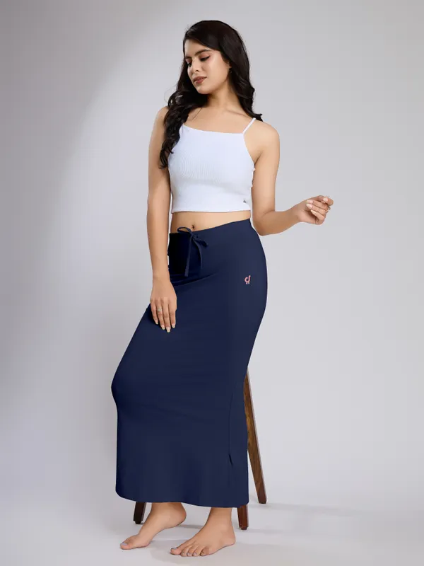 NavyBlue_Cotton_Saree_Shapewear_Petticoat_�_Stretchable_Mermaid_Fit,_Drawstring_Waist