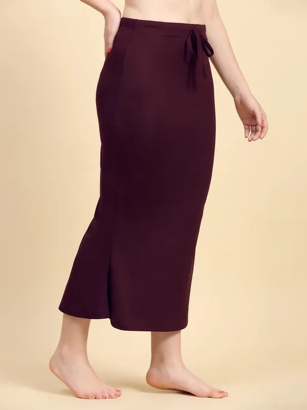 Maroon_Stretch_Mermaid_Skirt_for_Women