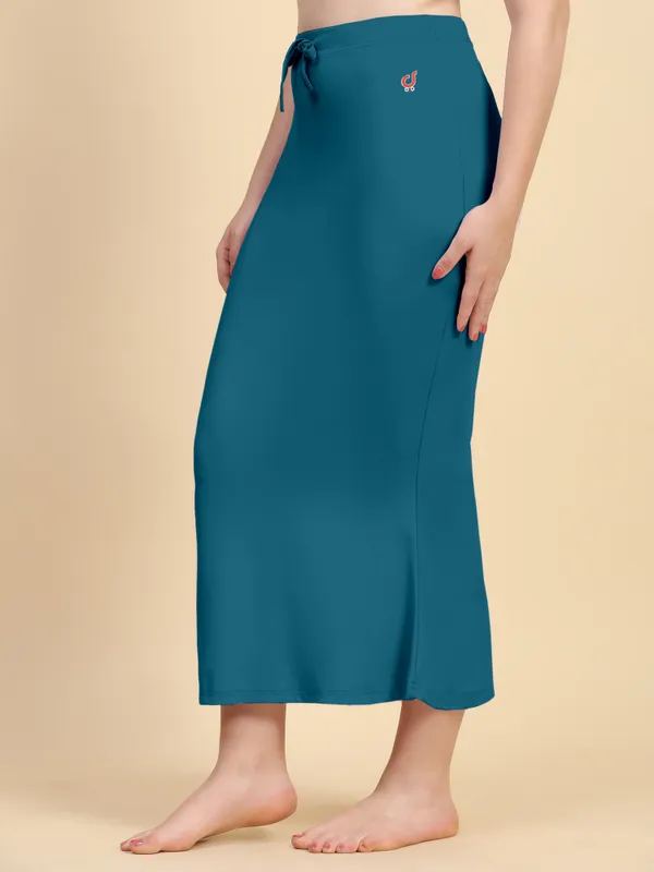 Teal_Stretch_Fit_And_Flare_Skirt_for_Women
