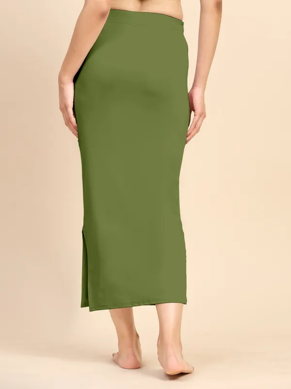 ArmyGreen_Polyester_Spandex_Stretchable_Straight_Saree_Shapewear_Petticoat_for_Women