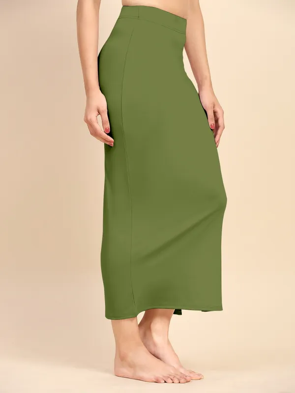 ArmyGreen_Polyester_Spandex_Stretchable_Straight_Saree_Shapewear_Petticoat_for_Women