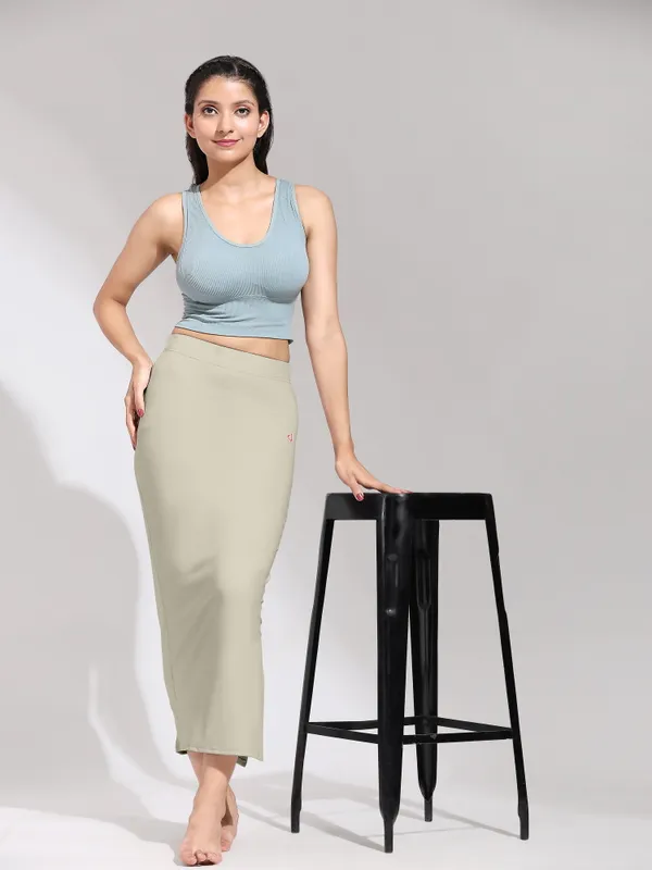 DarkBeige_Polyester_Spandex_Stretchable_Straight_Saree_Shapewear_Petticoat_for_Women
