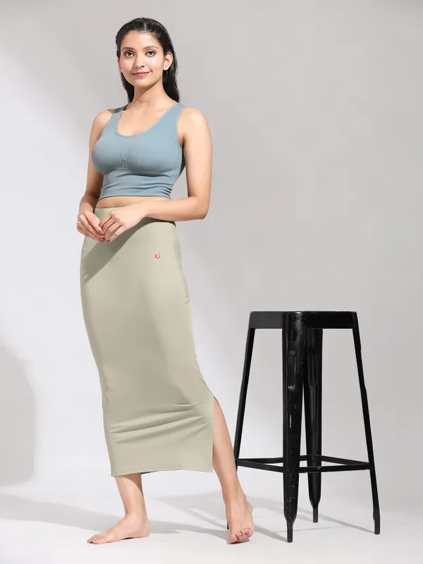 DarkBeige_Polyester_Spandex_Stretchable_Straight_Saree_Shapewear_Petticoat_for_Women