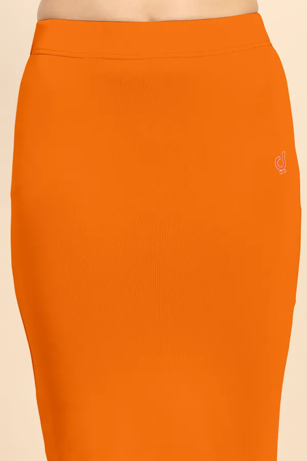 DarkOrange_Polyester_Spandex_Stretchable_Straight_Saree_Shapewear_Petticoat_for_Women