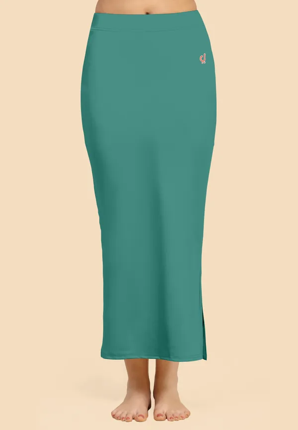 LightGreen_Polyester_Spandex_Stretchable_Straight_Saree_Shapewear_Petticoat_for_Women