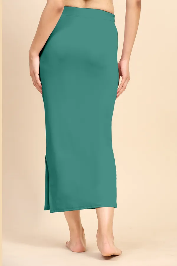 LightGreen_Polyester_Spandex_Stretchable_Straight_Saree_Shapewear_Petticoat_for_Women