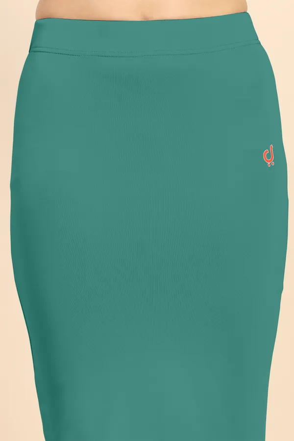 LightGreen_Polyester_Spandex_Stretchable_Straight_Saree_Shapewear_Petticoat_for_Women