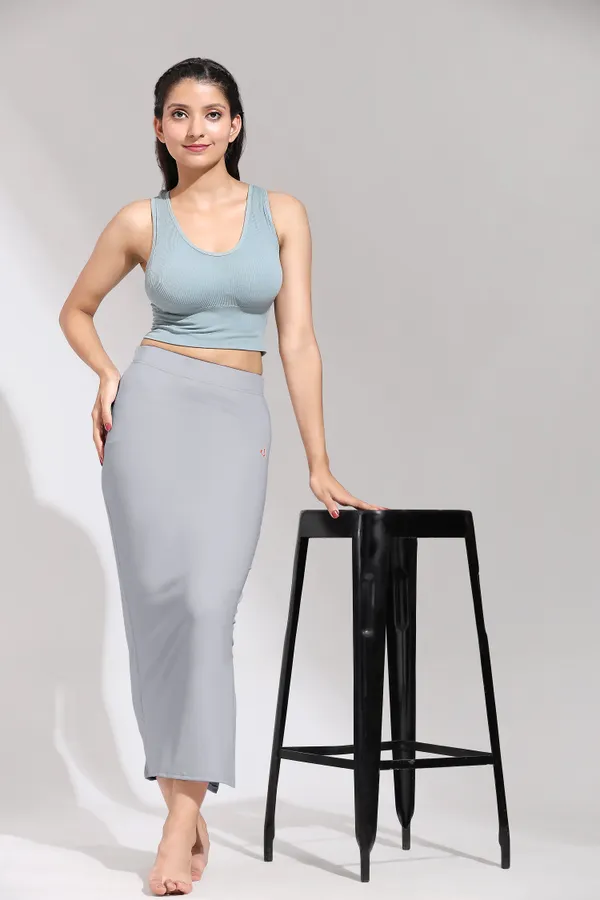 LightGrey_Polyester_Spandex_Stretchable_Straight_Saree_Shapewear_Petticoat_for_Women