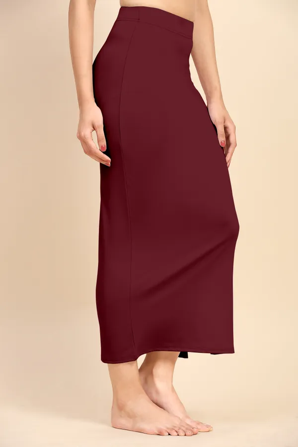 Maroon_Polyester_Spandex_Stretchable_Straight_Saree_Shapewear_Petticoat_for_Women