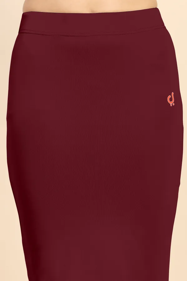 Maroon_Polyester_Spandex_Stretchable_Straight_Saree_Shapewear_Petticoat_for_Women