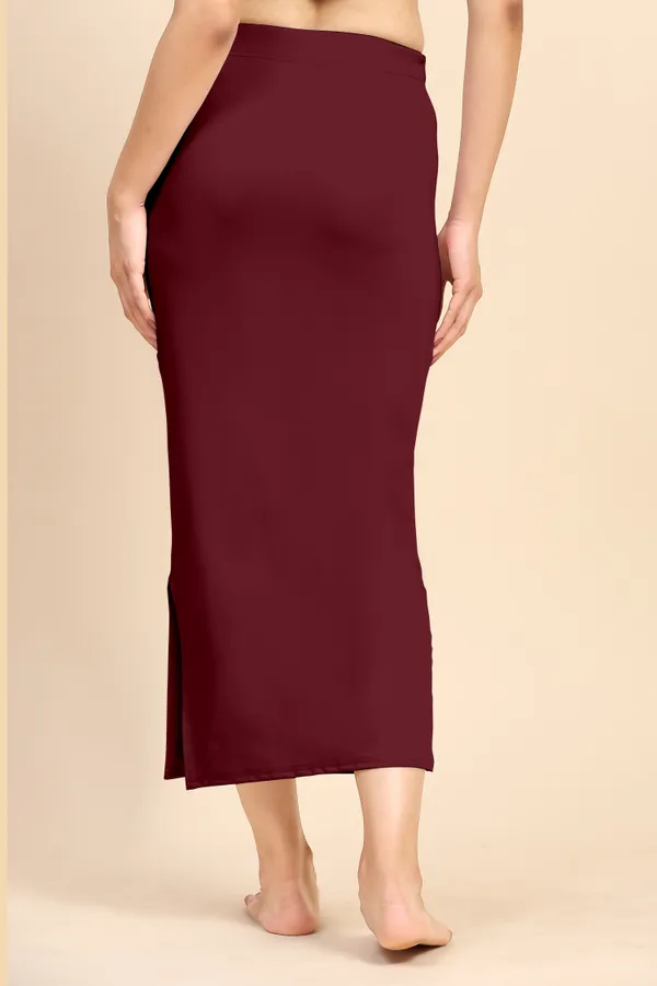 Maroon_Polyester_Spandex_Stretchable_Straight_Saree_Shapewear_Petticoat_for_Women