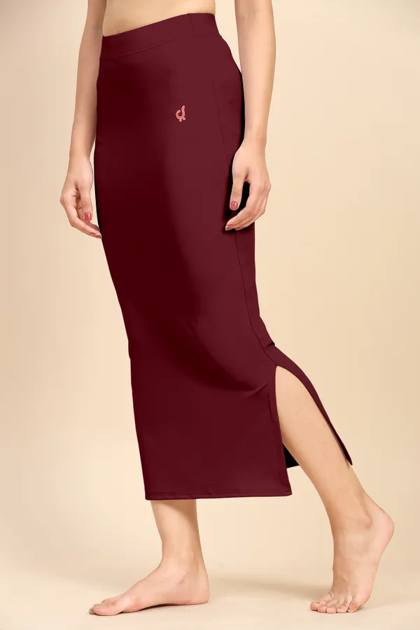 Maroon_Polyester_Spandex_Stretchable_Straight_Saree_Shapewear_Petticoat_for_Women
