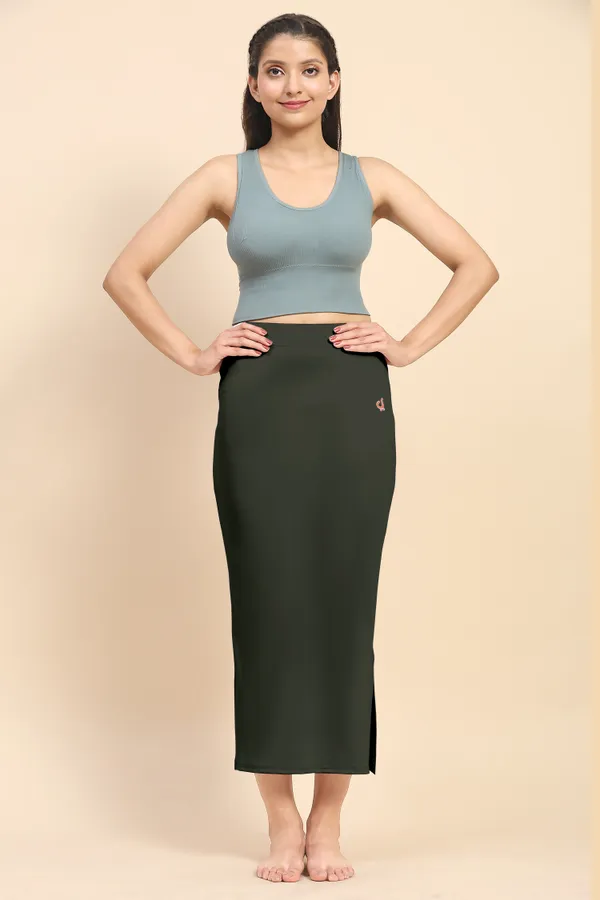 Mehndi_Polyester_Spandex_Stretchable_Straight_Saree_Shapewear_Petticoat_for_Women