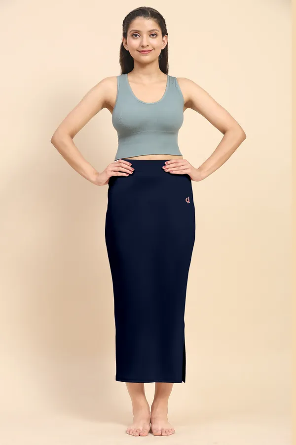 NavyBlue_Polyester_Spandex_Stretchable_Straight_Saree_Shapewear_Petticoat_for_Women