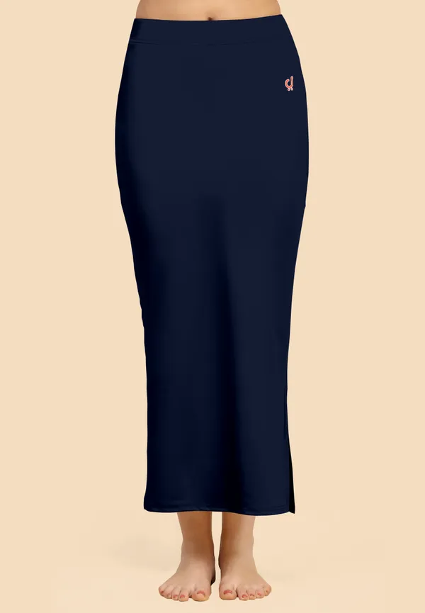 NavyBlue_Polyester_Spandex_Stretchable_Straight_Saree_Shapewear_Petticoat_for_Women