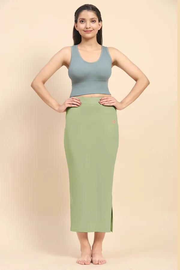 OliveGreen_Polyester_Spandex_Stretchable_Straight_Saree_Shapewear_Petticoat_for_Women