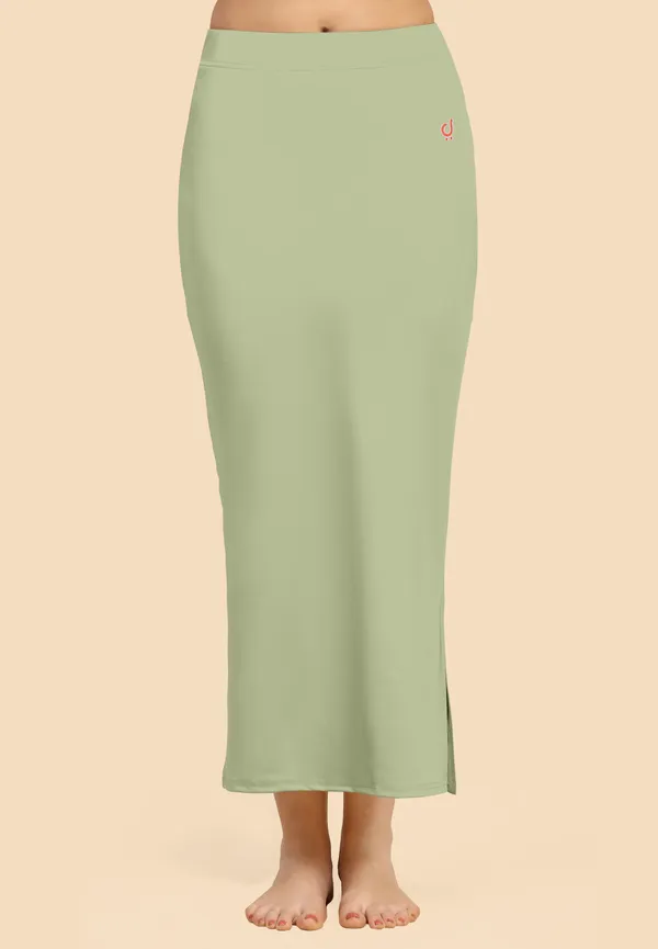 OliveGreen_Polyester_Spandex_Stretchable_Straight_Saree_Shapewear_Petticoat_for_Women