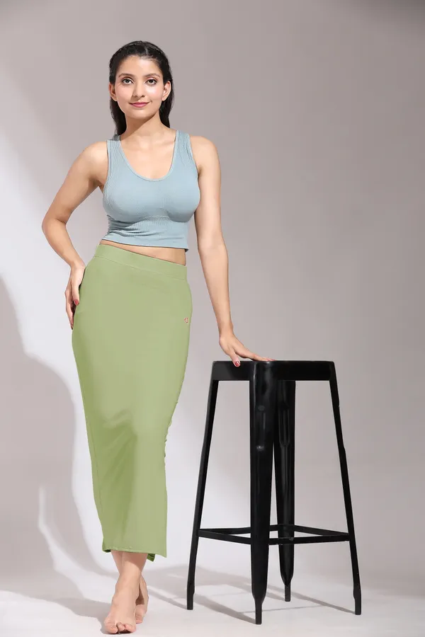OliveGreen_Polyester_Spandex_Stretchable_Straight_Saree_Shapewear_Petticoat_for_Women