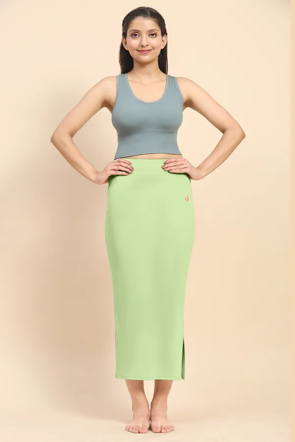 PaleGreen_Polyester_Spandex_Stretchable_Straight_Saree_Shapewear_Petticoat_for_Women