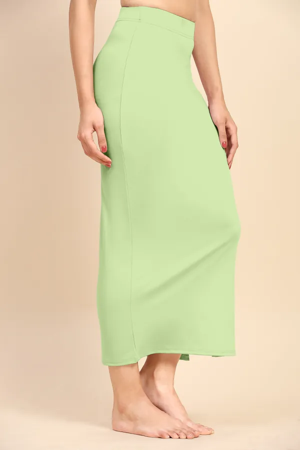 PaleGreen_Polyester_Spandex_Stretchable_Straight_Saree_Shapewear_Petticoat_for_Women