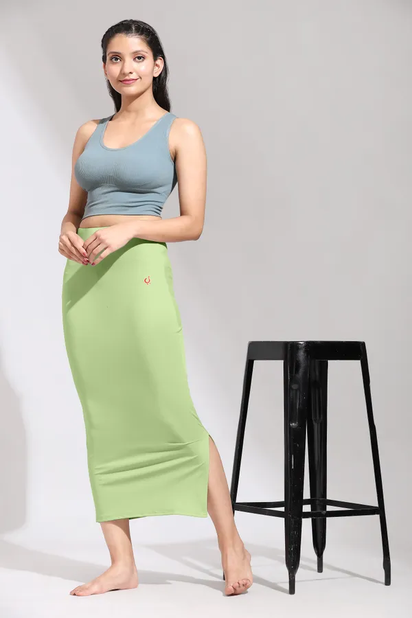 PaleGreen_Polyester_Spandex_Stretchable_Straight_Saree_Shapewear_Petticoat_for_Women