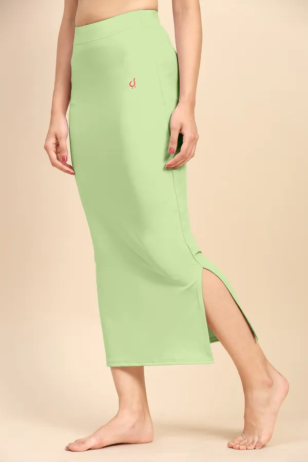 PaleGreen_Polyester_Spandex_Stretchable_Straight_Saree_Shapewear_Petticoat_for_Women